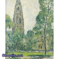 Tranh sơn dầu ánh nắng và rừng cây